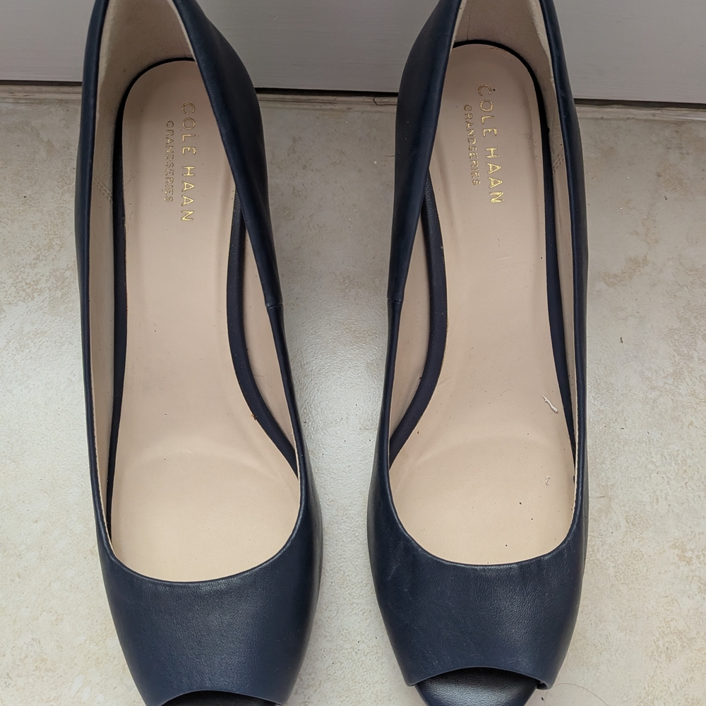 Cole Haan Women's Black Peep Toe Pumps